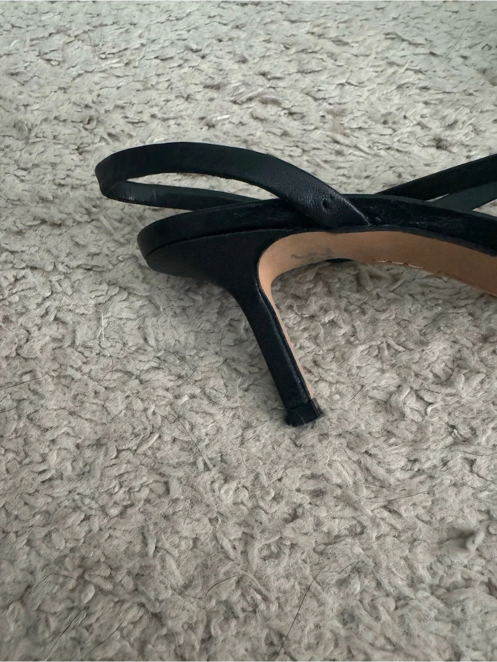 Vince Camuto Savesha Black Leather Strappy Slingback Heels Size 7